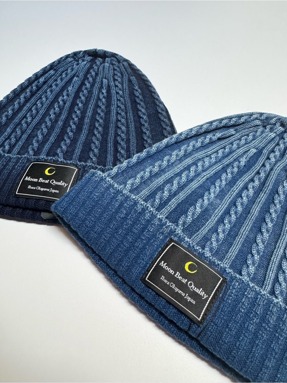 Two “Moon Beat Quality Cable Knit Beanie set - from Japan Brand new